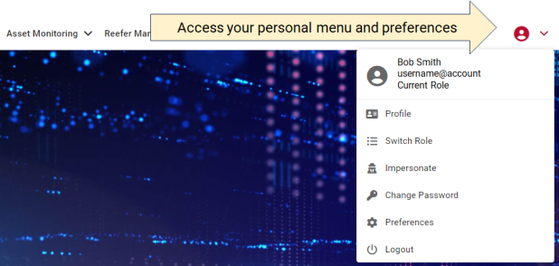 User Personal Menu
